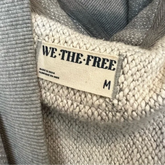 Free People Forever Yours Oversized Two-Tone Gray Hoodie Size Medium - Picture 9 of 12